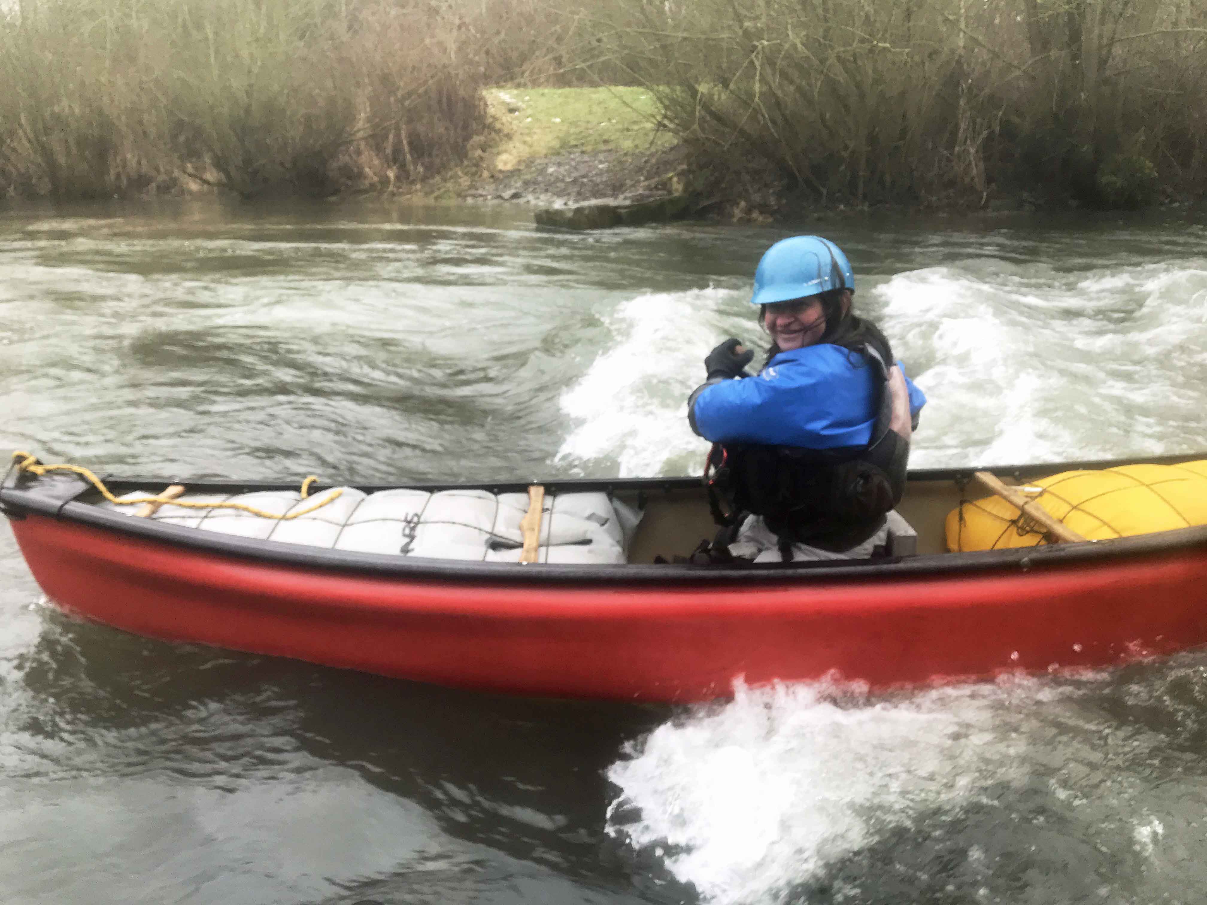 Harriet on the Lippe at flood