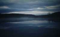 Fog rising above nameless lake